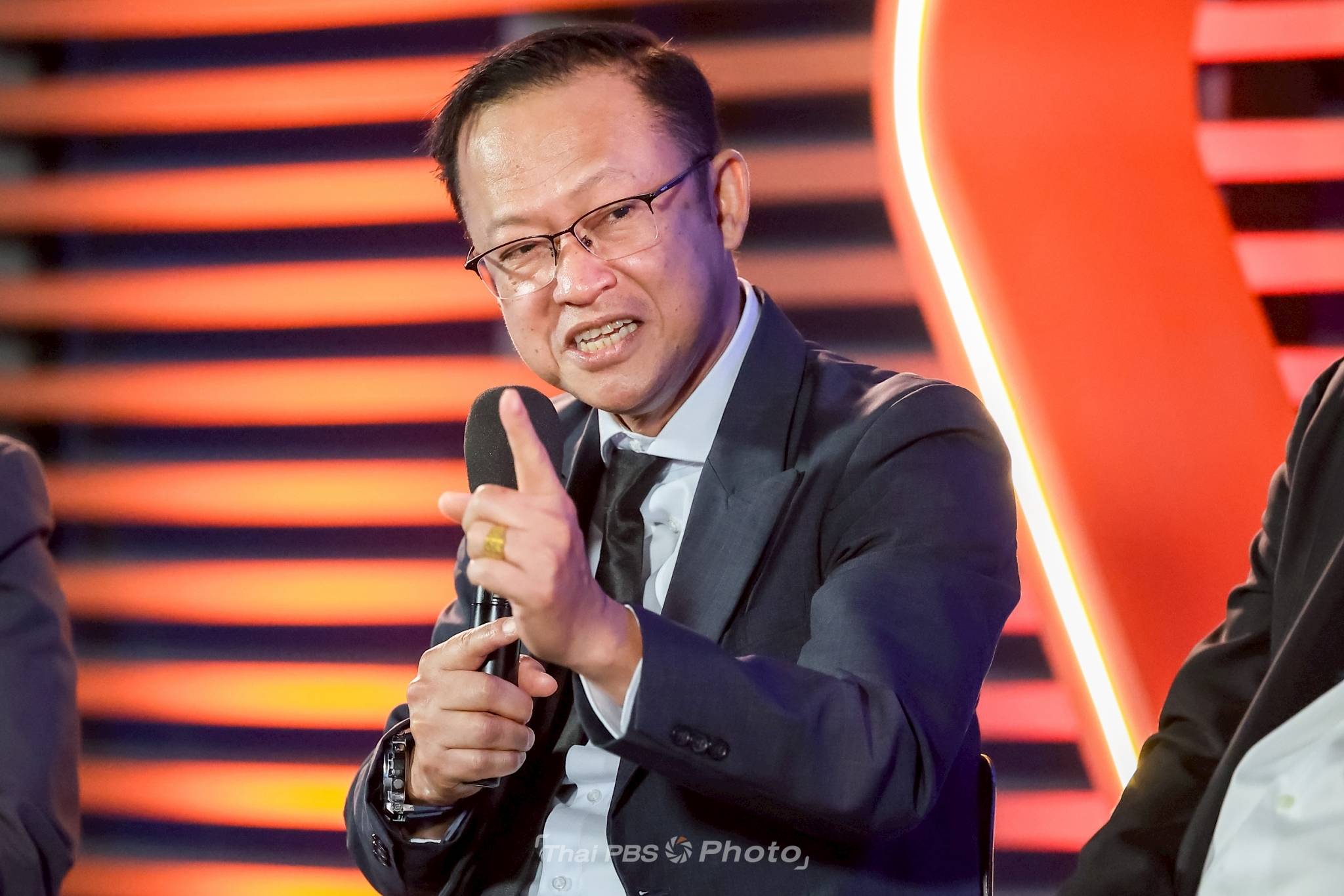 ภาพบรรยากาศการแถลงข่าวความร่วมมือการรายงานผลคะแนนการเลือกตั้ง 69