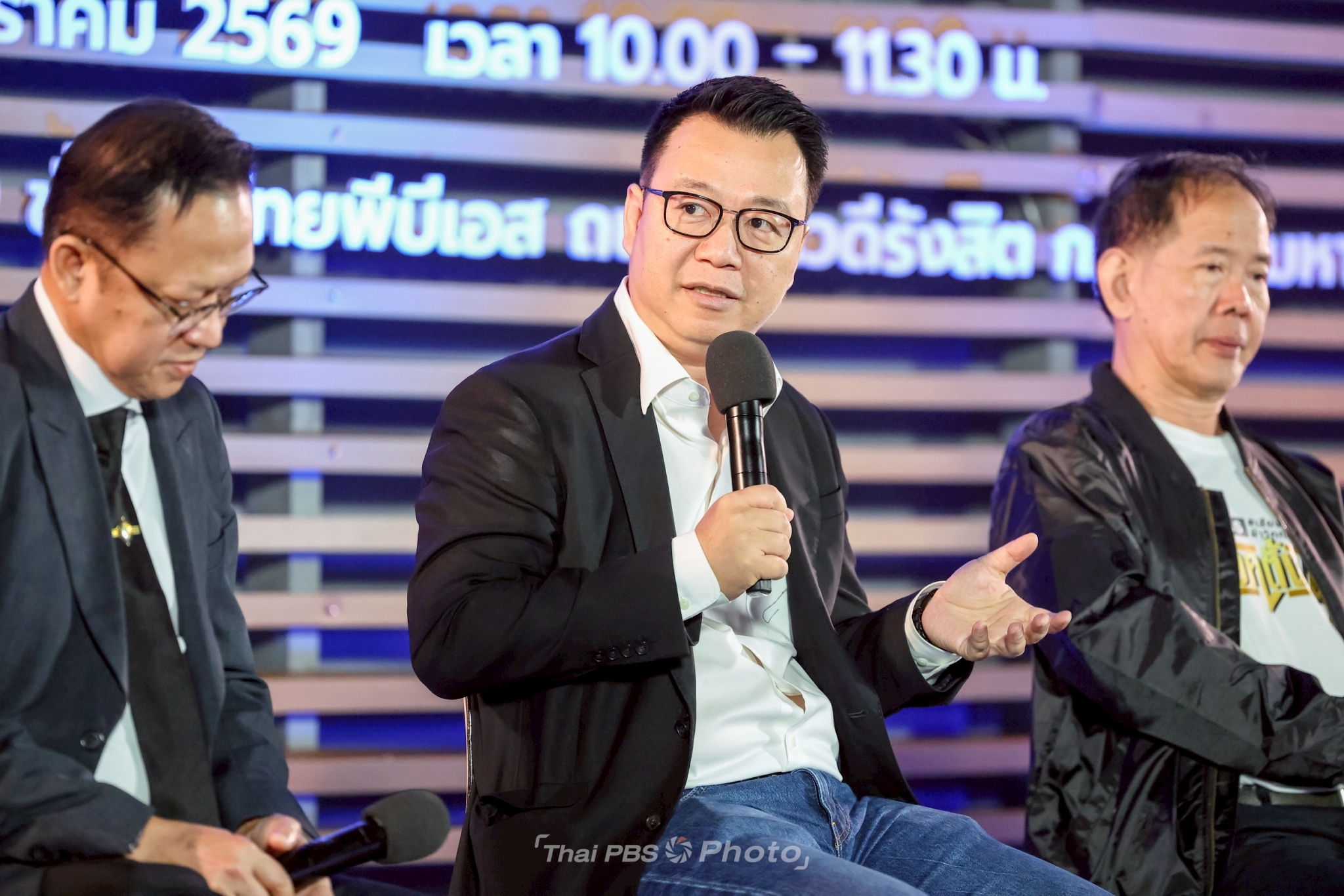 ภาพบรรยากาศการแถลงข่าวความร่วมมือการรายงานผลคะแนนการเลือกตั้ง 69