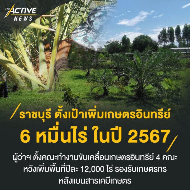 ราชบุรี ตั้งเป้าเพิ่มพื้นที่เกษตรอินทรีย์ 6 หมื่นไร่ ในปี 2567