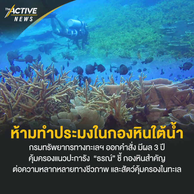 ห้ามทำประมงในกองหินใต้น้ำ