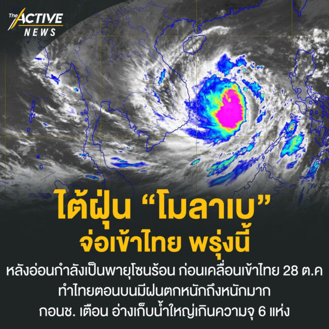 ไต้ฝุ่น “โมลาเบ” จ่อเข้าไทย พรุ่งนี้