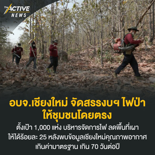 อบจ.เชียงใหม่ จัดสรรงบฯ ไฟป่าให้ชุมชนโดยตรง