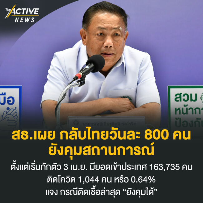 สธ.เผย กลับไทยวันละ​ 800 คน​ ยังคุมสถานการณ์​ได้