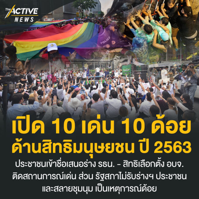 เปิด 10 เด่น 10 ด้อย ด้านสิทธิมนุษยชน ปี 2563