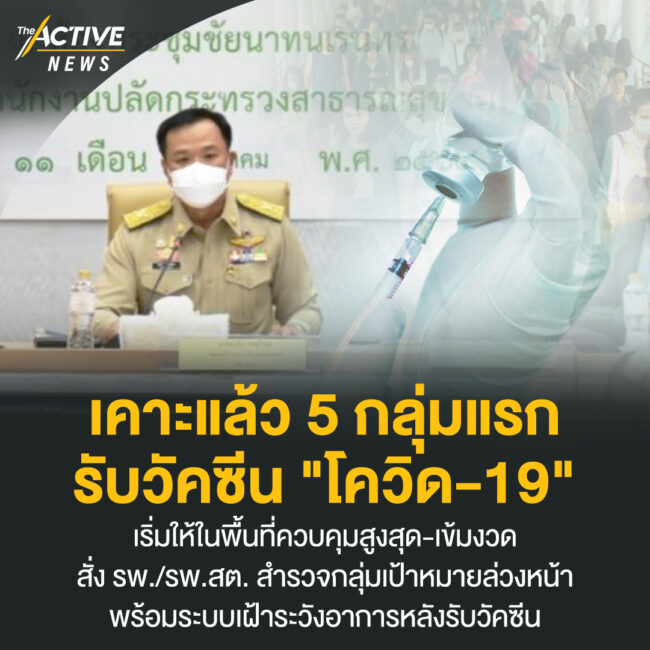 เคาะแล้ว 5 กลุ่มแรก รับวัคซีน 