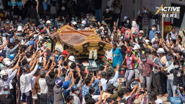 ประชาชนเมียนมานับพัน ร่วมไว้อาลัย “มะ แจ ซิน”