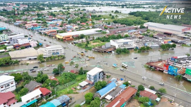 น้ำท่วมขังเมืองสุโขทัย คาดใช้เวลากว่า 20 วัน ระบายหมด หากไม่มีฝนมาเติม