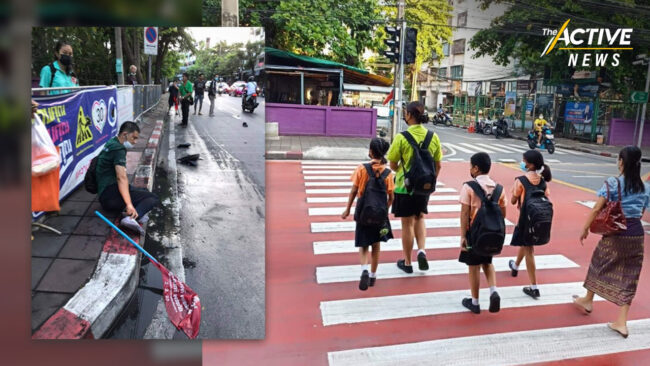 รร.วิชูทิศ มีทางม้าลายใหม่ หลังเกิดเหตุ ครูถูกรถชนหน้าโรงเรียน