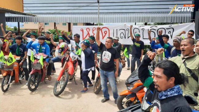 “ขี่รถเครื่องจากอีสาน ค้านแลนด์บริดจ์” ถึง อ.หลังสวน ย้ำร่วมปกป้องภาคใต้