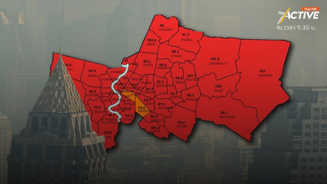กรุงเทพฯ ติดอันดับ 4 เมืองอากาศแย่ของโลก วิกฤต PM2.5 แดงทั่วพื้นที่  