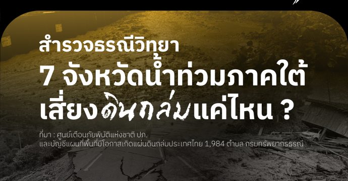 สำรวจความเสี่ยงดินถล่ม 7 จังหวัดภาคใต้ หลังเกิดเหตุต่อเนื่อง
