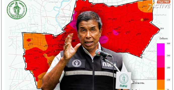 กรุงเทพฯ เผชิญฝนสะสมต่อเนื่อง 48 ชม. แตะ 300 มม.  คลองสายหลักหลายแห่งน้ำล้นตลิ่ง
