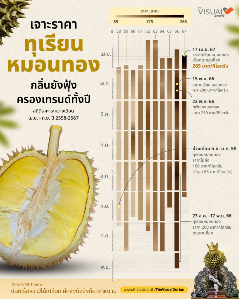 “ทุเรียนหมอนทอง” กลิ่นยังฟุ้ง ครองเทรนด์ทั้งปี !!