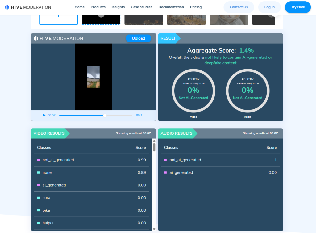 ผลตรวจสอบภาพ AI