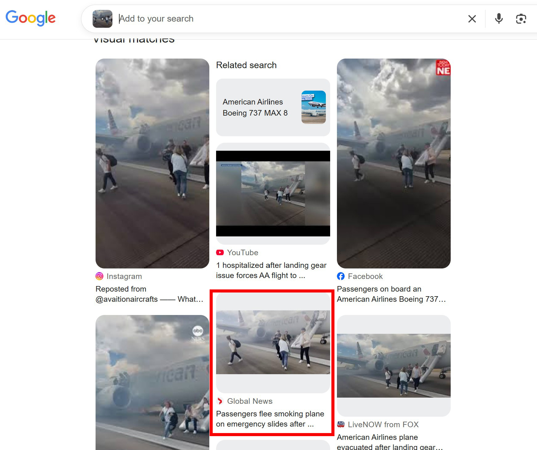 Google Lens matched the footage in question to a news report 