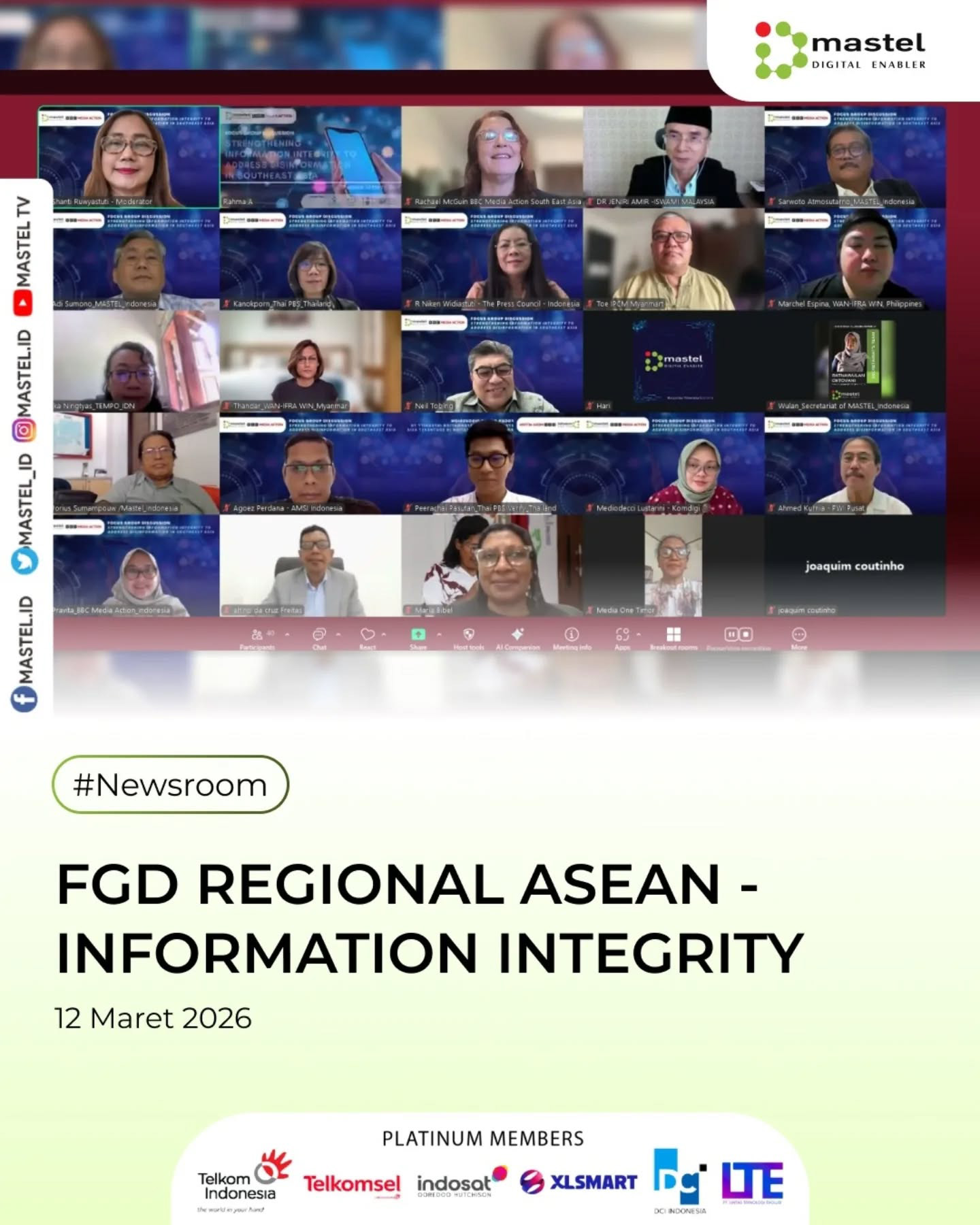 The Focus Group Discussion held by MASTEL and BBC Media Action on March 12, 2026 (Photo: Facebook Masyarakat Telematika Indonesia)