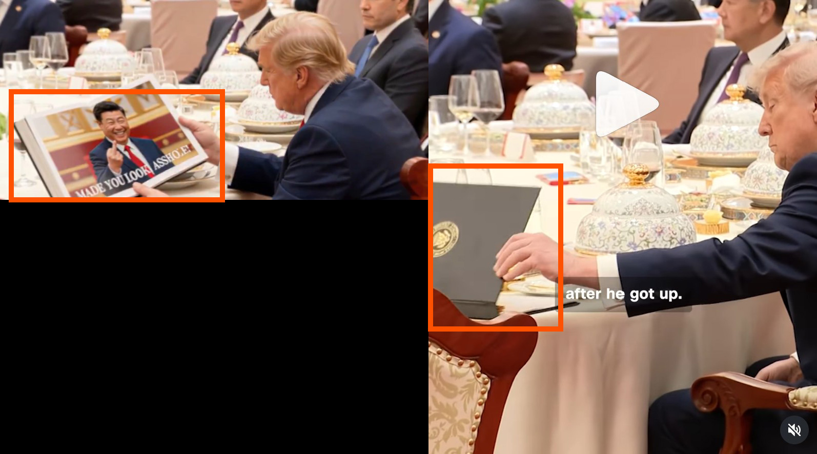ภาพจากโพสต์ปลอม (ซ้าย) เปรียบเทียบกับ ภาพเหตุการณ์ในเว็บไซต์ CNN (ขวา) 