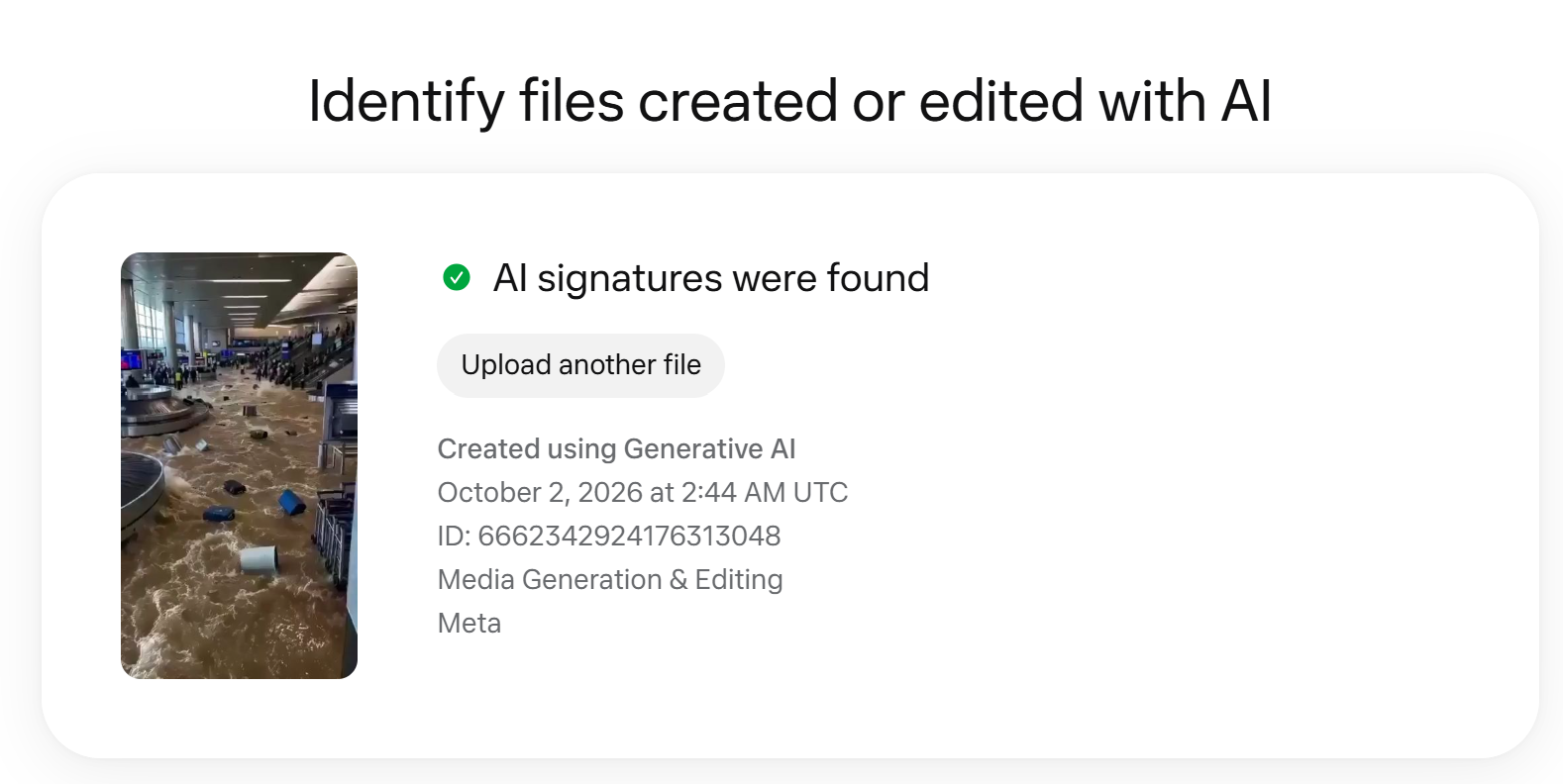 ผลจากการตรวจสอบเว็บ Meta.ai 