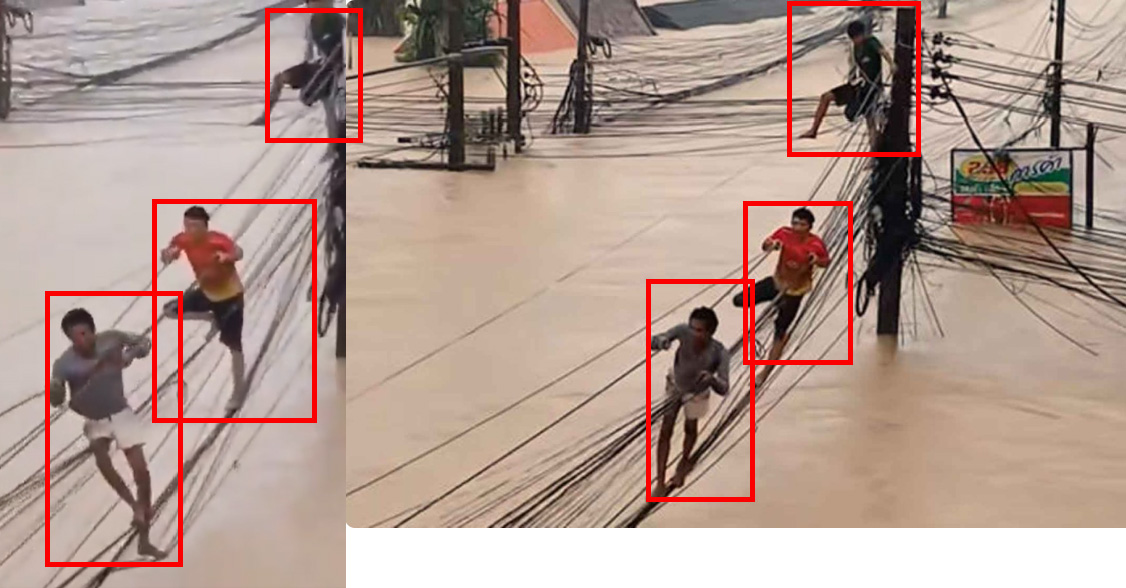 ภาพเปรียบเทียบจากโพสต์ (ซ้าย) และภาพจากเว็บไซต์ bangkok post (ขวา)